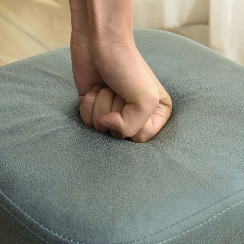 Modern Ottoman Cotton Upholstered Solid Color Square Ottoman with Legs