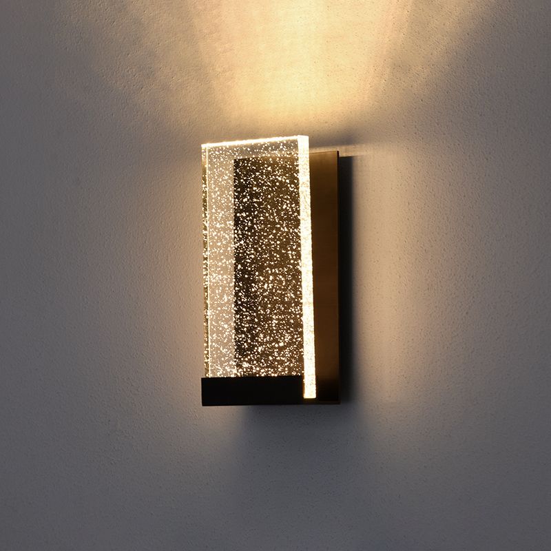 1 Licht klares kristallwandmontiertes Leuchtenmesser moderner rechteckiger Leuchtenlicht