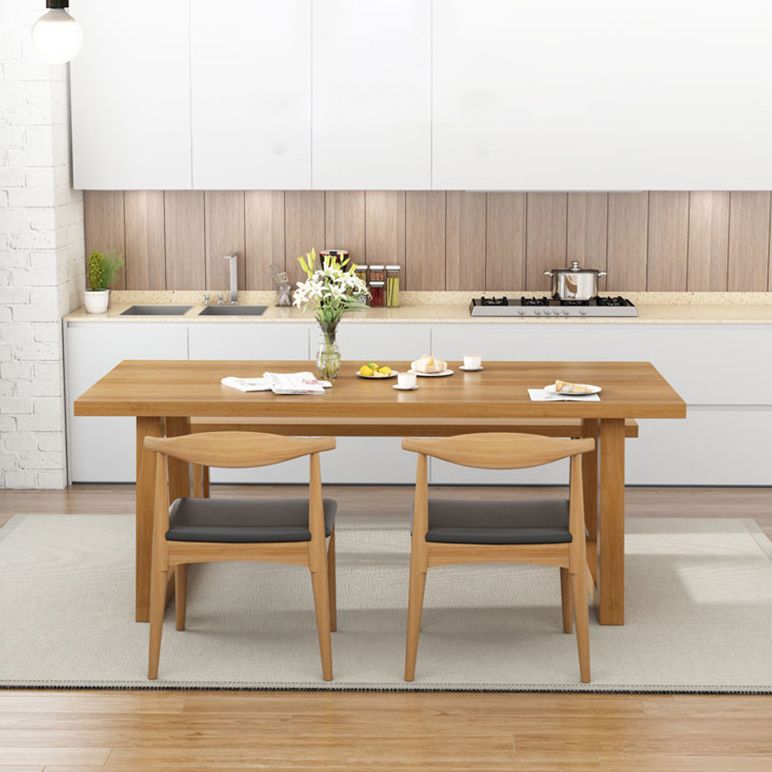 Tavolo da pranzo in legno in stile semplice in stile tavolo a forma di rettangolo con base a slitta