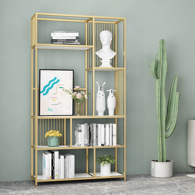 Gold and Black Etagere Bookshelf Scandinavian Iron Bookshelf for Home Office