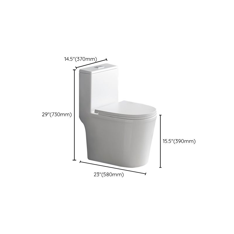 Contemporary Siphon Jet Toilet Bowl White Ceramic All-In-One Toilet