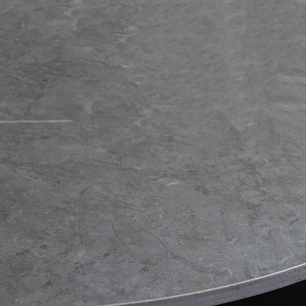 1/3 Pieces Industrial Iron Bar Table Set Round Bistro Set with Grey Stone Top