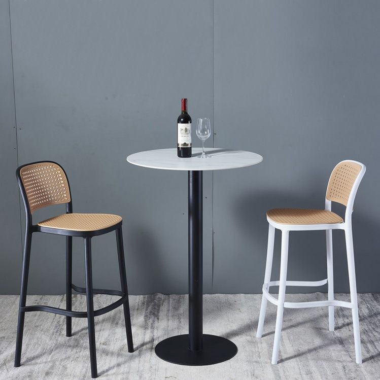 Nordic Style Bar-stool Square Counter Bar Stool with Plastic Legs for Kitchen