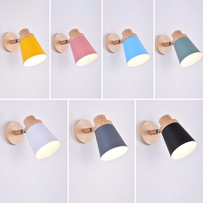 Macaron Empire Shade Wall Sconce Metal 1 Light Sconces for Bedroom