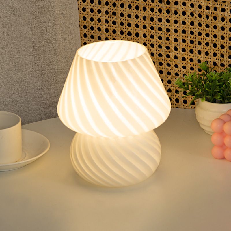 Ultra-modern Simplicity Gourd Table Lamp Hand-Blown Glass Nightstand Lamp for Bedroom