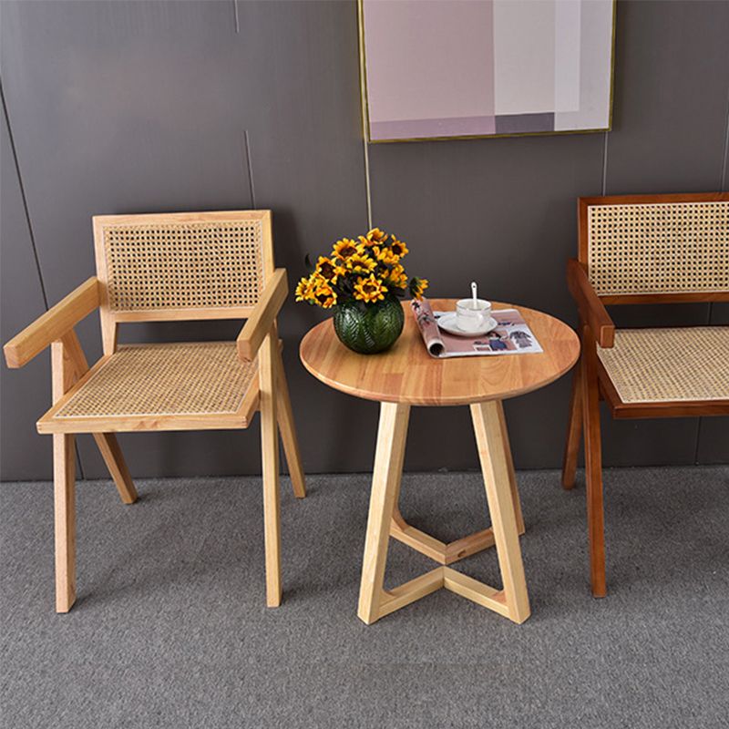 Nordic Style 15.7 " Wide Wood Fixed Back Fino Base Arm Chair