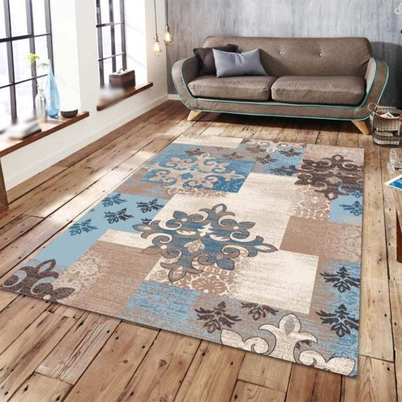 Brown Retro Rug Polyester Graphic Indoor Rug Stain Resistant Area Rug for Home Decor