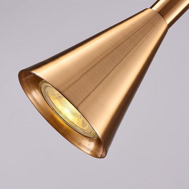 Postmodern Minimalist Conical Pendant Lamp Metallic Kitchen Bar LED Suspension Light