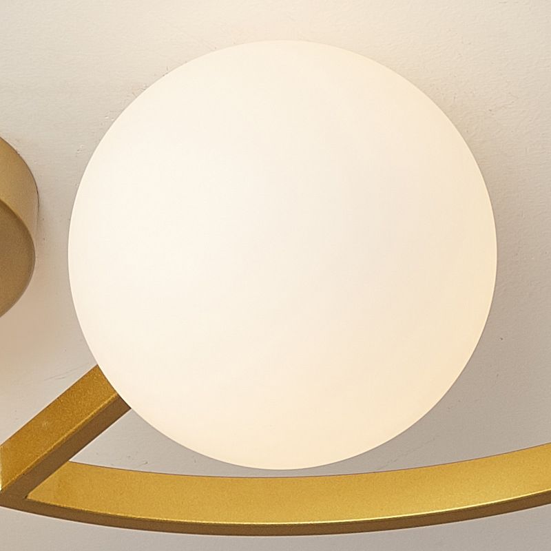Sphere Glass Semi Mount Lighting Modern Style Ceiling Mounted Light
