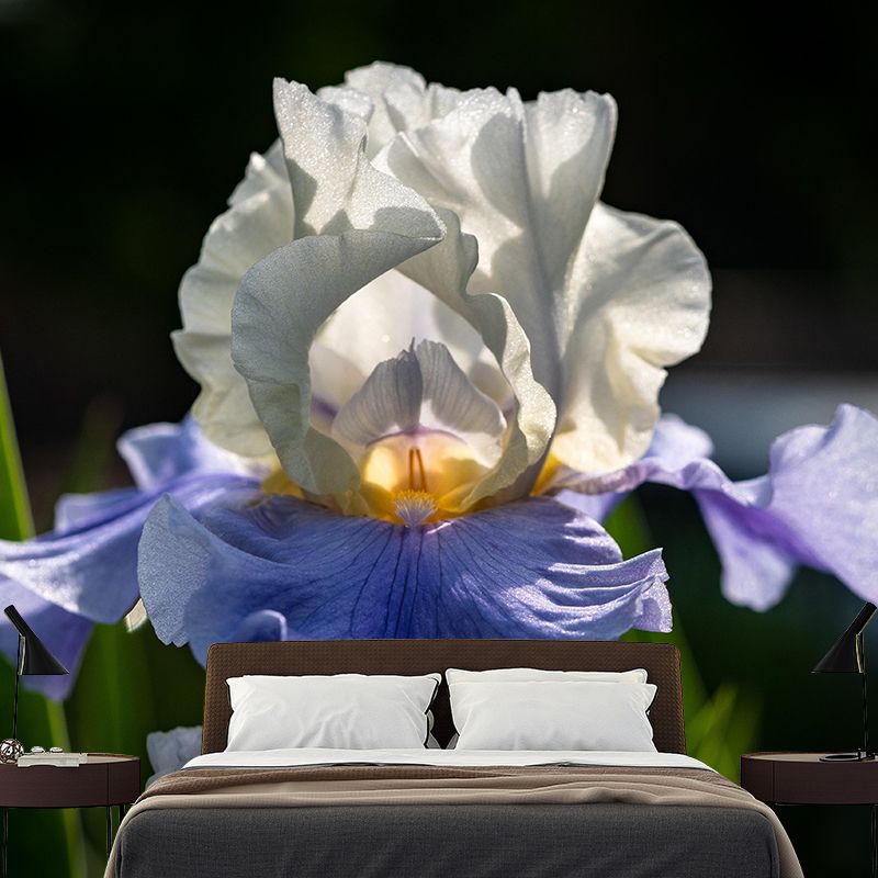 Customized Iris Mural Wall Covering Eco-friendly Wallpaper for Bedroom