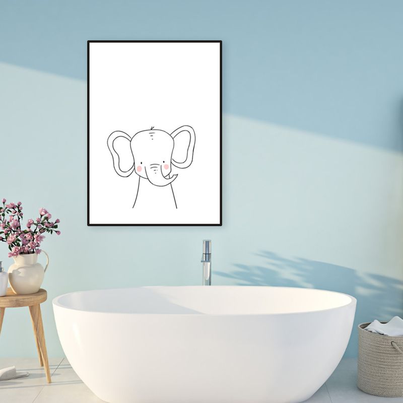 Soft Color Animal Pattern Canvas Print Textured Children's Art Dining Room Wall Decor