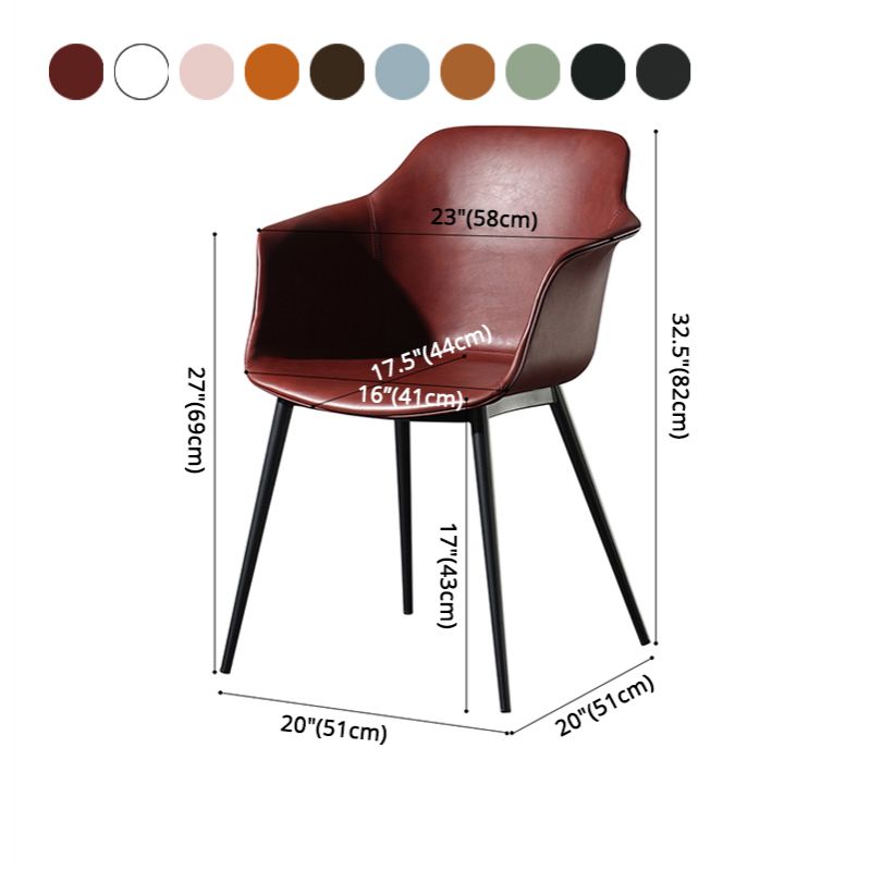 Zeitgenössischer Stil Essstuhl Arm Metal Side Parsons Stühle für Küche