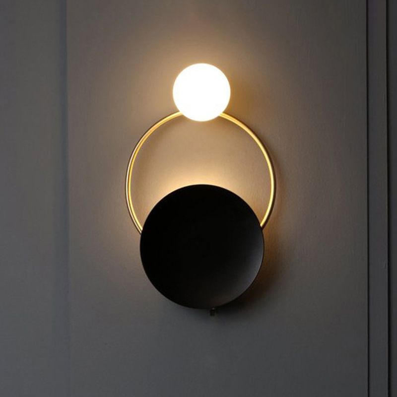 Geometric Wall Mount Lamp Ring with 2-Light Contemporary Minimalist Style Wall Light