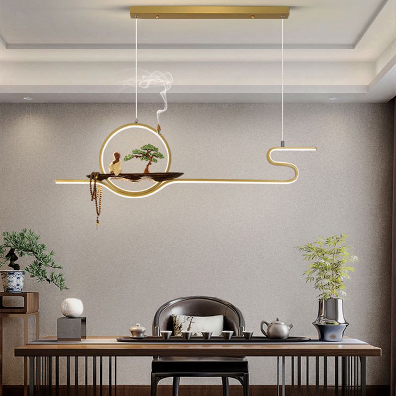 Luci a sospensione sospesa in metallo Lampade sospese lineari moderne per sala da studio