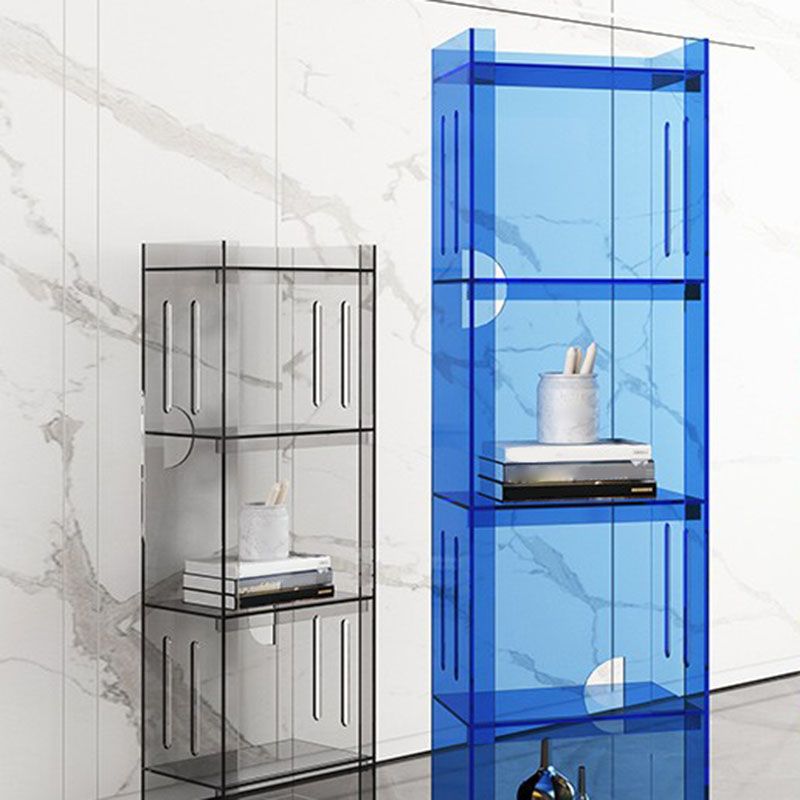 Closed Back Bookshelf Nordic Rectangle Acrylic Storage Bookcase