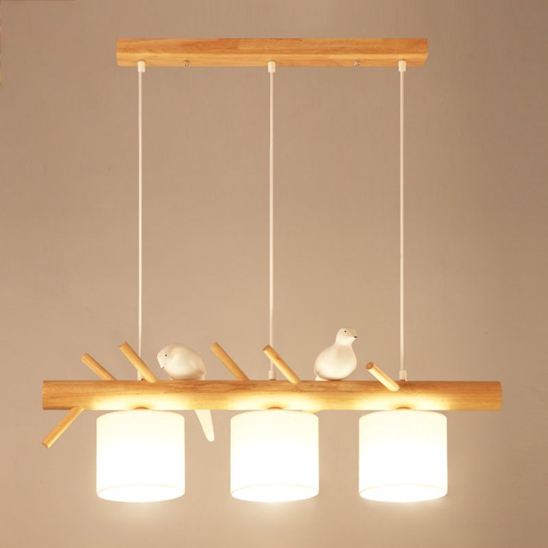 Moderne Stilzylinderform Island Lichter Holz Island Anhänger