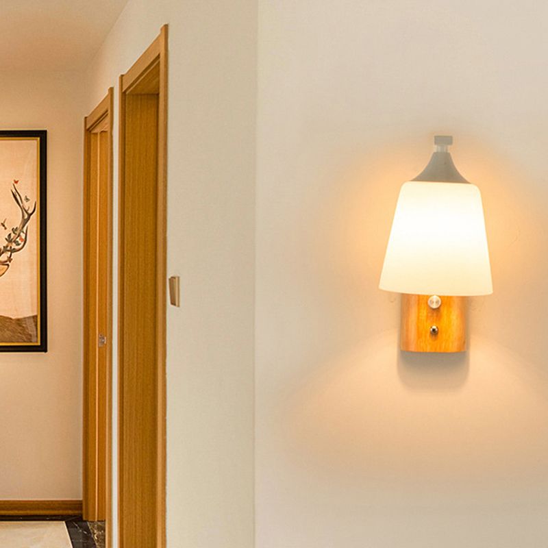Modernist Wall Sconce Tapered Glass Sconce Lighting for Bedroom