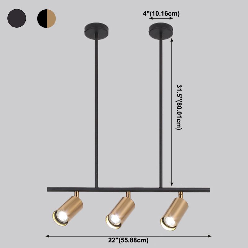 Cylinder Island Lights Contemporary Metal Island Lighting Fixture for Kitchen