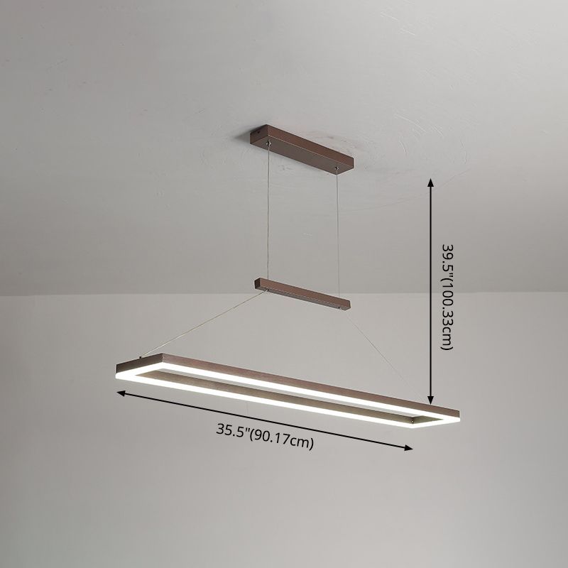 Rectangle island lighting Modern Kitchen Island Lighting Metal 1 Light Pendant Lighting in Gold