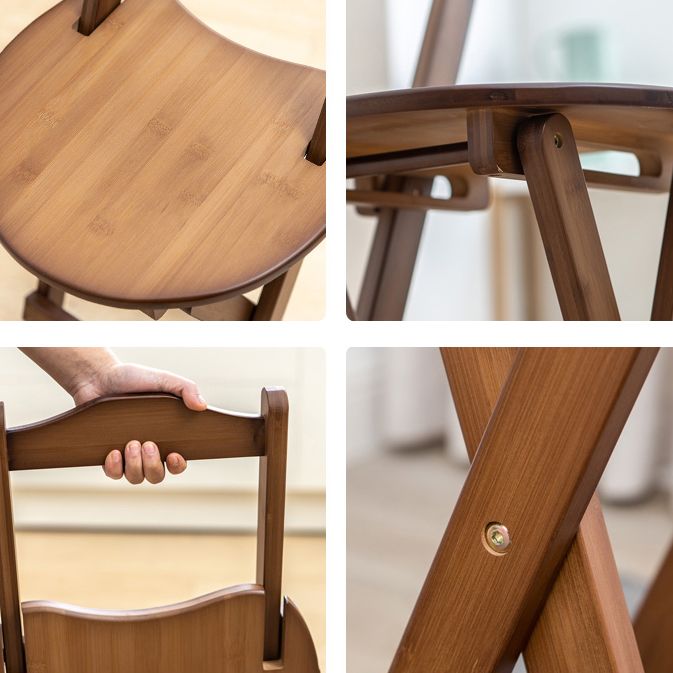 Modern Folding Armless Counter Stool Wood Living Room Bar Stool with Footrest