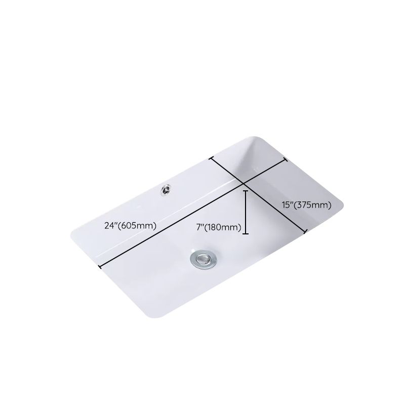 Modern Bathroom Sink Rectangular Vessel Lavatory Sink Pop-Up Drain