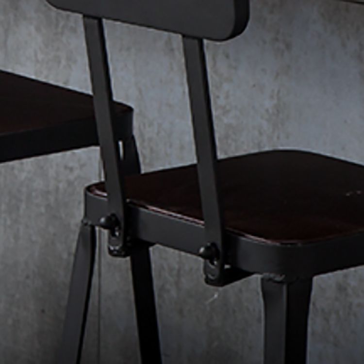 Industrial Black Counter Chair Squared Metal Footrest Counter-height Stool