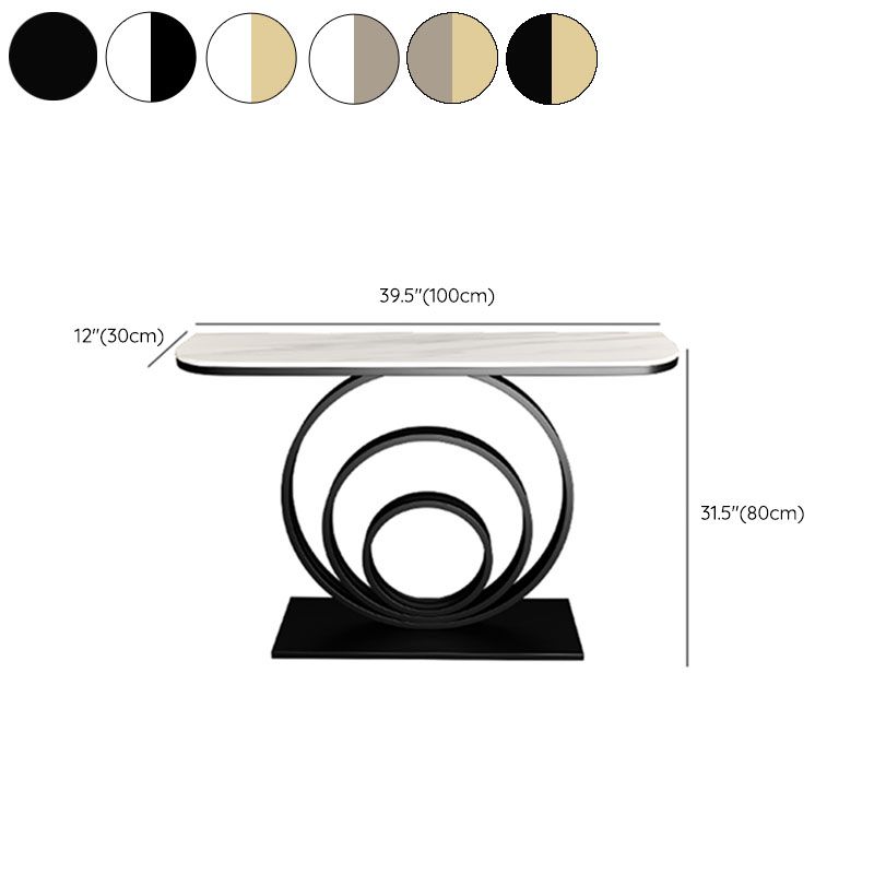 31.5-inch Tall Accent Table Stone Glam Console Table with 1 Shelf