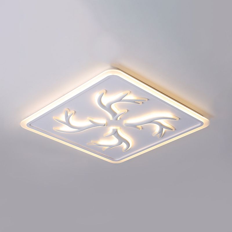 Luminaria de techo empotrada para sala de estar LED acrílica de montaje empotrado cuadrado contemporáneo en blanco