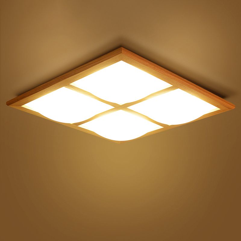 Luminaire encastré Ultra-mince de Style japonais, luminaire encastré LED en bois pour chambre à coucher