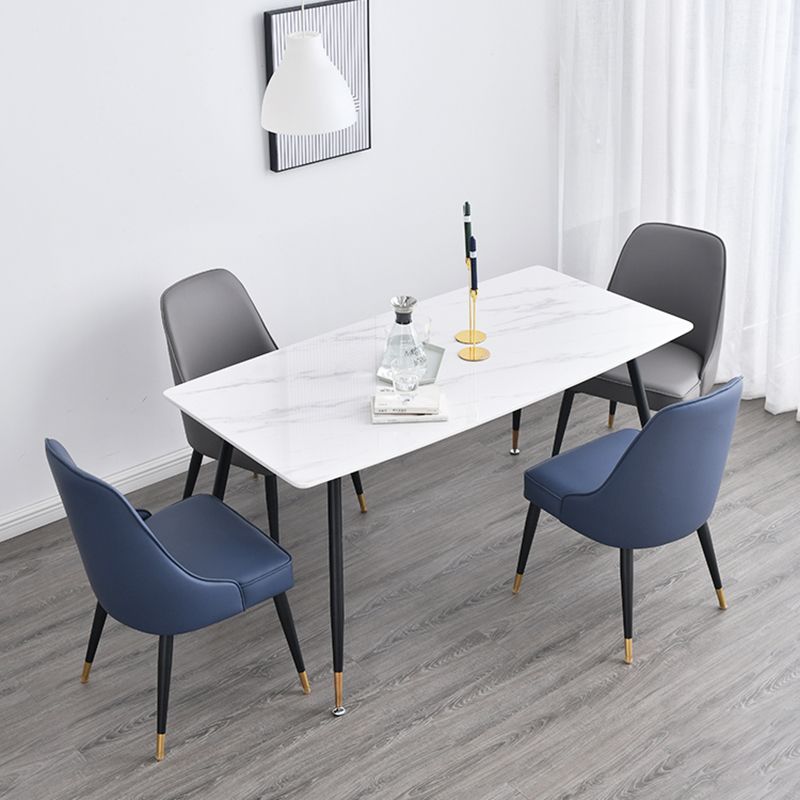 Metal de estilo nórdico que cena la tela tapizada silla sin brazos que cena la silla lateral