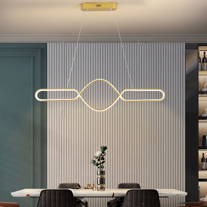 Linear Shape Island Pendant Contemporary Style Metal 1 Light Pendant Lighting Fixture