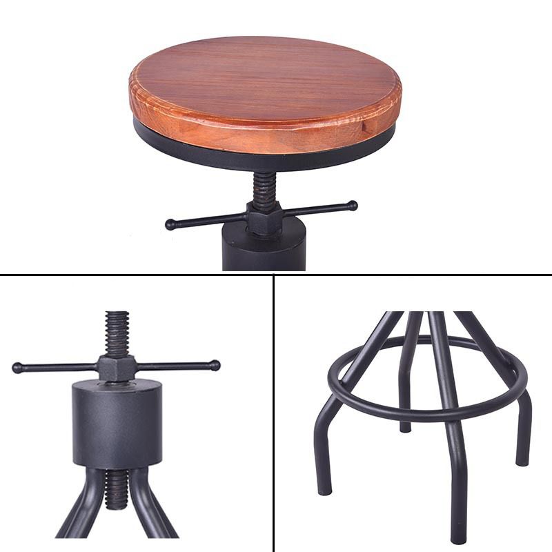 Industrial Metal Counter Height Stools Adjustable Bar Stool for Indoor