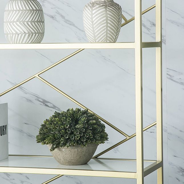 Modern Bookshelf Metal Open Shelf Bookcase with Cabinets for Home Office