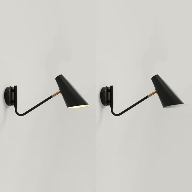 Nordic Style Metal Wall Light 16.5" Wide Swing Arm Wall Sconce for Bedroom
