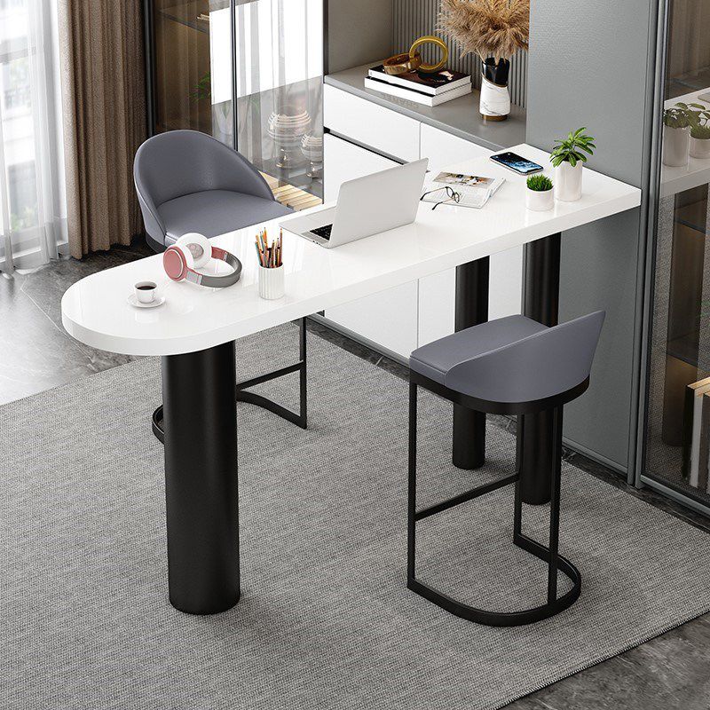 Modern 1/3 Pieces Bar Table Set Stone Counter Table with High Stools
