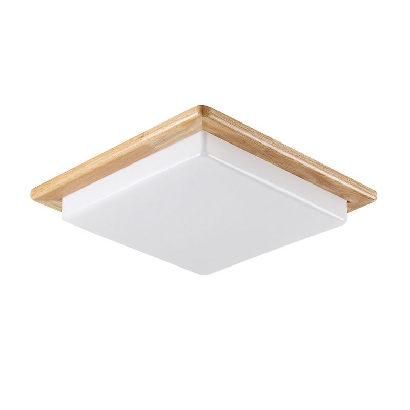 Wood Geometric Flush Mount Lights Contemporary Style 1 Light Flush Mount Lighting