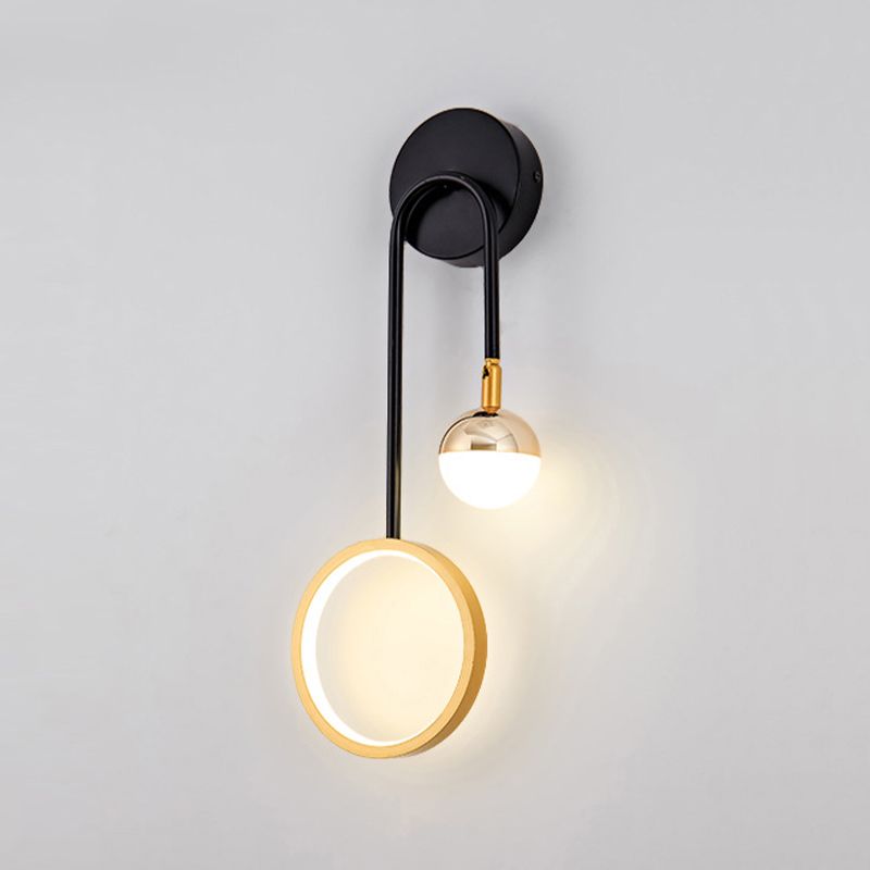 Modern Metal Wall Sconce Circle Shape Wall Light with Silicone Shade for Bedroom