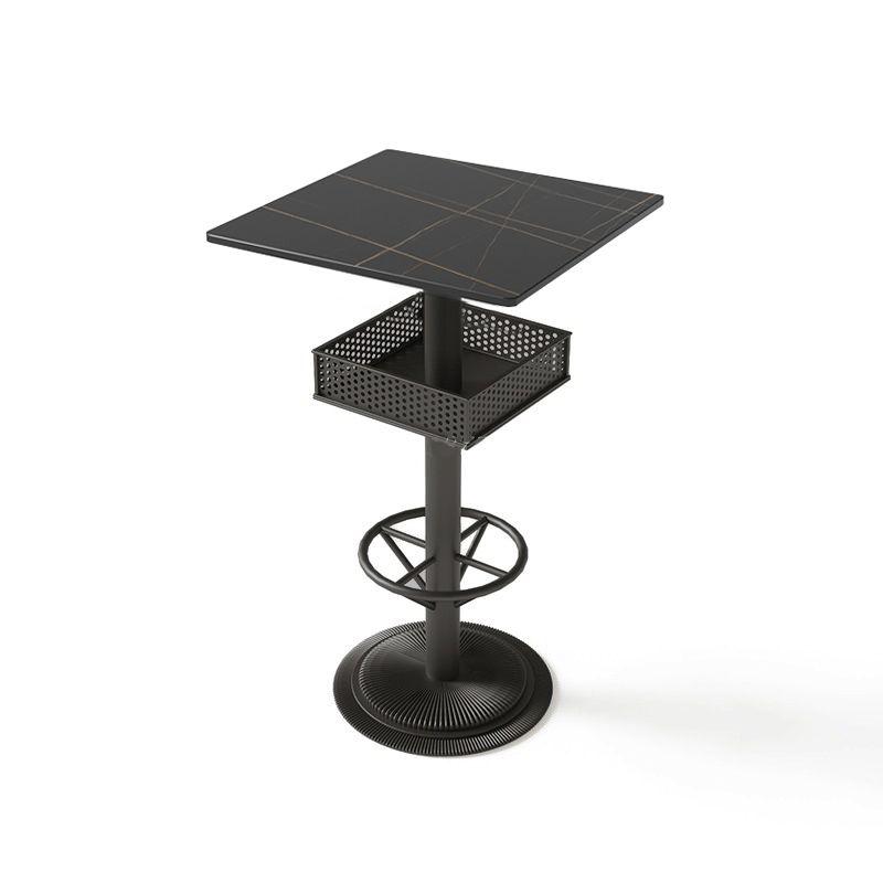 Industrial Style Bar Height Table Cafe Bar Dining Table with Storage