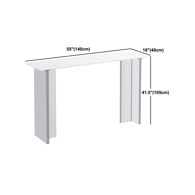 Modern 1/2/3 Pieces Bar Table Set Rectangle Stone Counter Table with Acrylic Stools