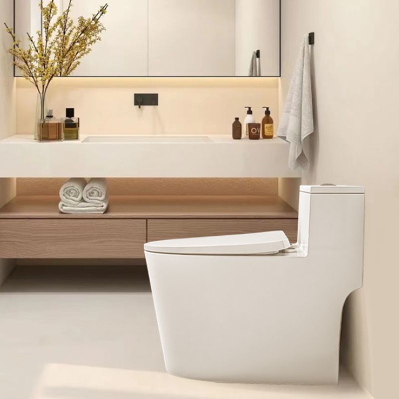 Modern Floor Mount Flush Toilet Ceramic Urine Toilet with Slow Close Seat for Bathroom