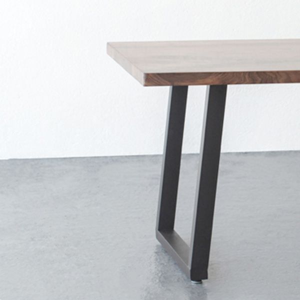 Mesa de comedor rectangular de estilo industrial, mesa fija de madera con madera maciza