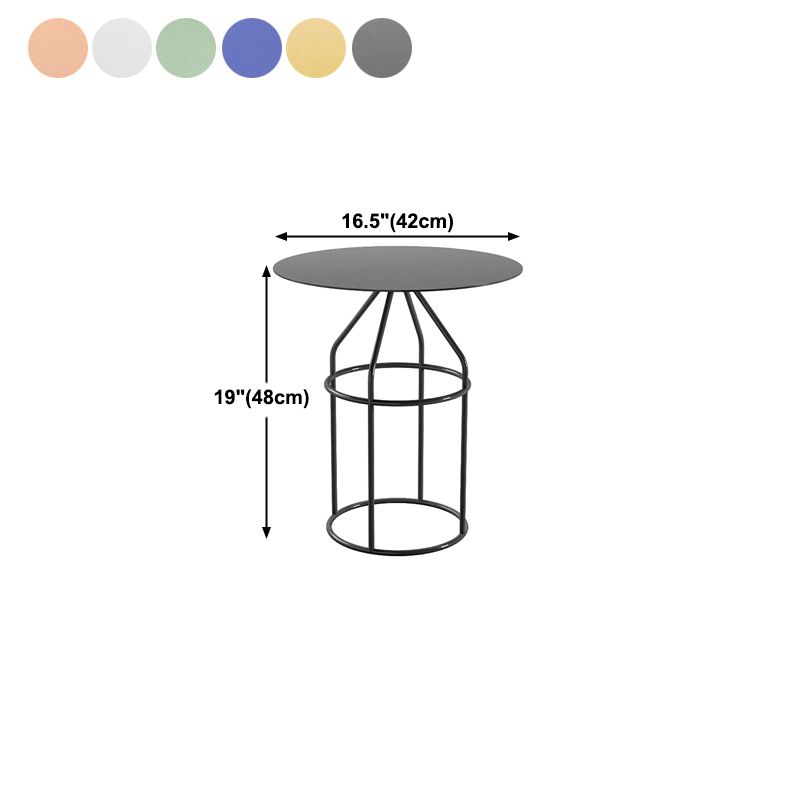 Frame Shaped Base Design Cocktail Table Multi-color Selection of Metal Round Coffee Table