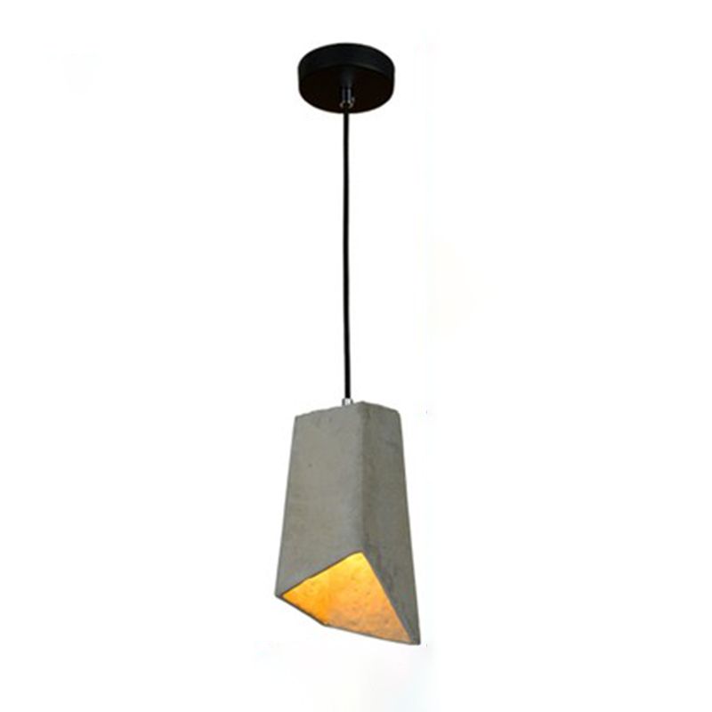 Cement 1-Light Hanging Lamp, Minimalist Gray Pendant Lighting for Living