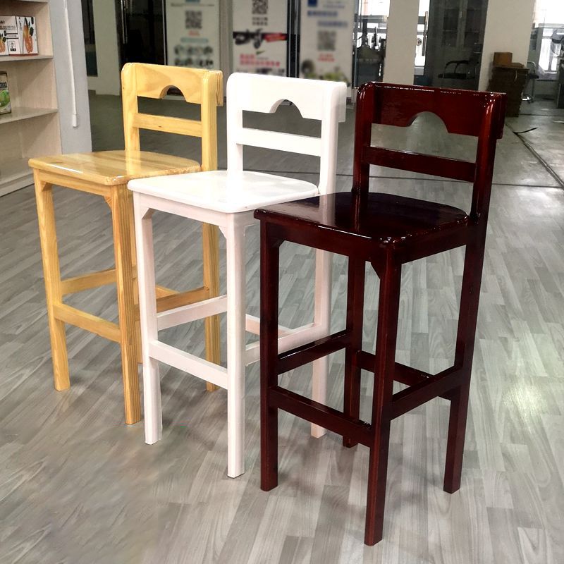 Zeitgenössischer Barhocker aus massivem Holz, Bristol-Barhocker mit Fußstütze und niedriger Rückenlehne