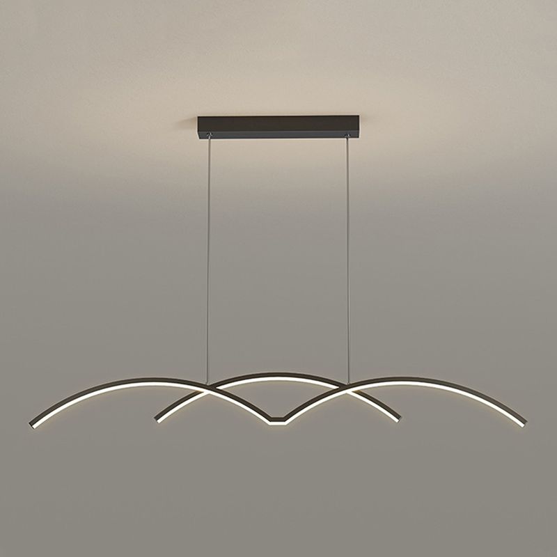 Metal Linear Shape Chandelier Light Modern Style 2 Lights Chandelier Light Fixture