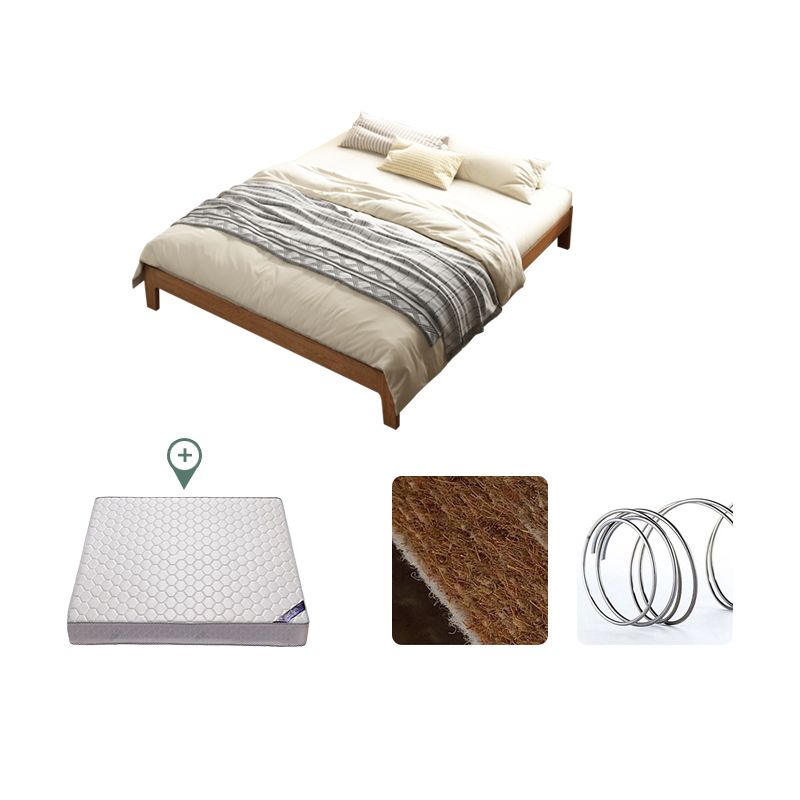 Scandinavian Solid Wood Bed Frame Low Profile Bed with Wood Legs