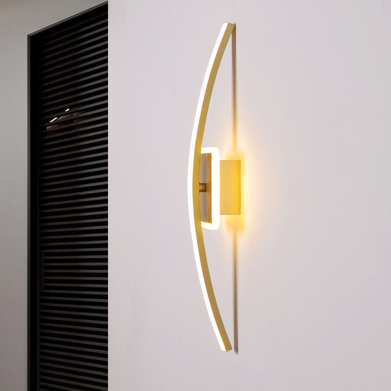 Gebogen lineair aluminium wandlicht Simplicity Goud/koffie LED Wand SCONCE LICHTING voor eetkamer