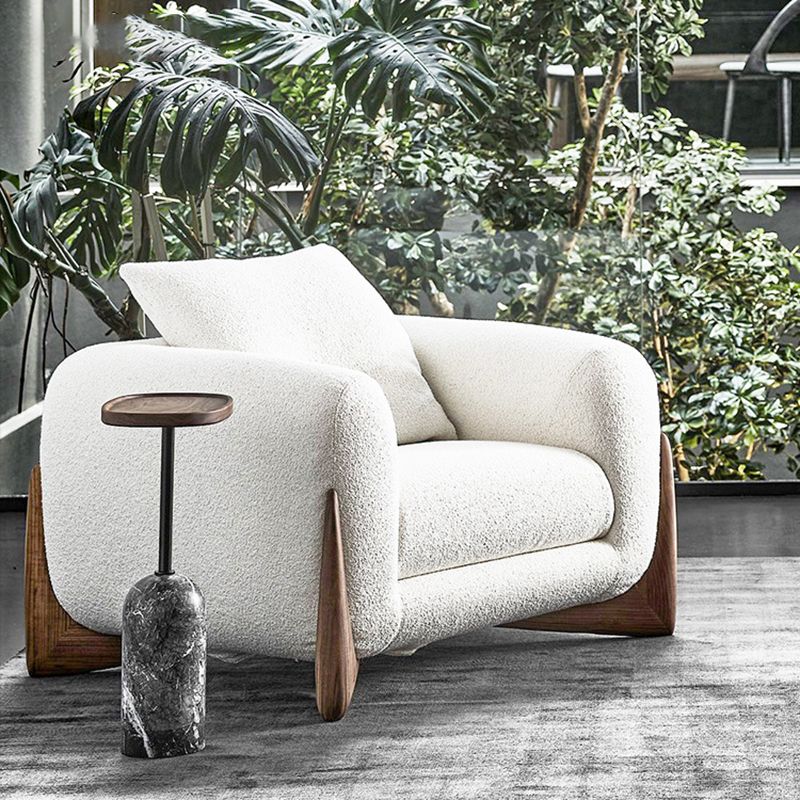 Modern Style Sofa Low Back with Sponge Cushion Filling Solid Wood Feet Sofa Bed