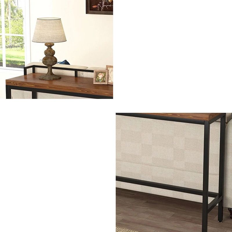 Industrial Bar Height Table Solid Wood Top Bistro Pub Table with Metal Legs