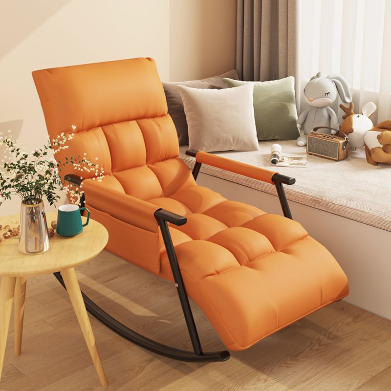 Contemporary Rocking Chair Wing Back Rocker Chair with Seat Cushion